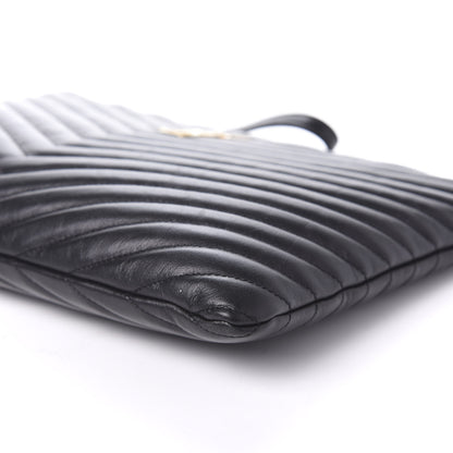 Saint Laurent Calfskin Matelasse Monogram Cassandre Tablet Pouch Black 7 of 10
