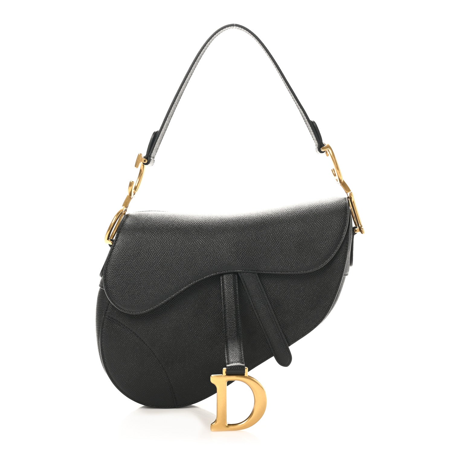 Christian Dior Grained Calfskin Saddle Bag Black 1 of 10