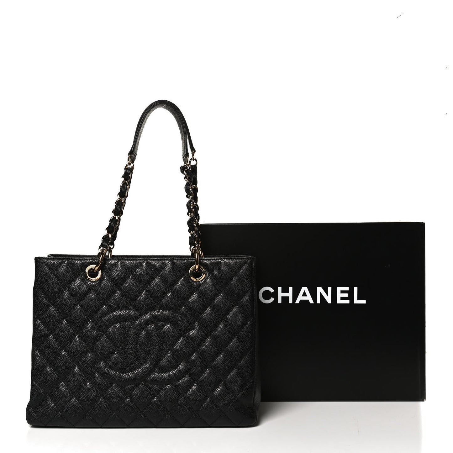 Caviar Quilted Grand Shopping Tote GST Black