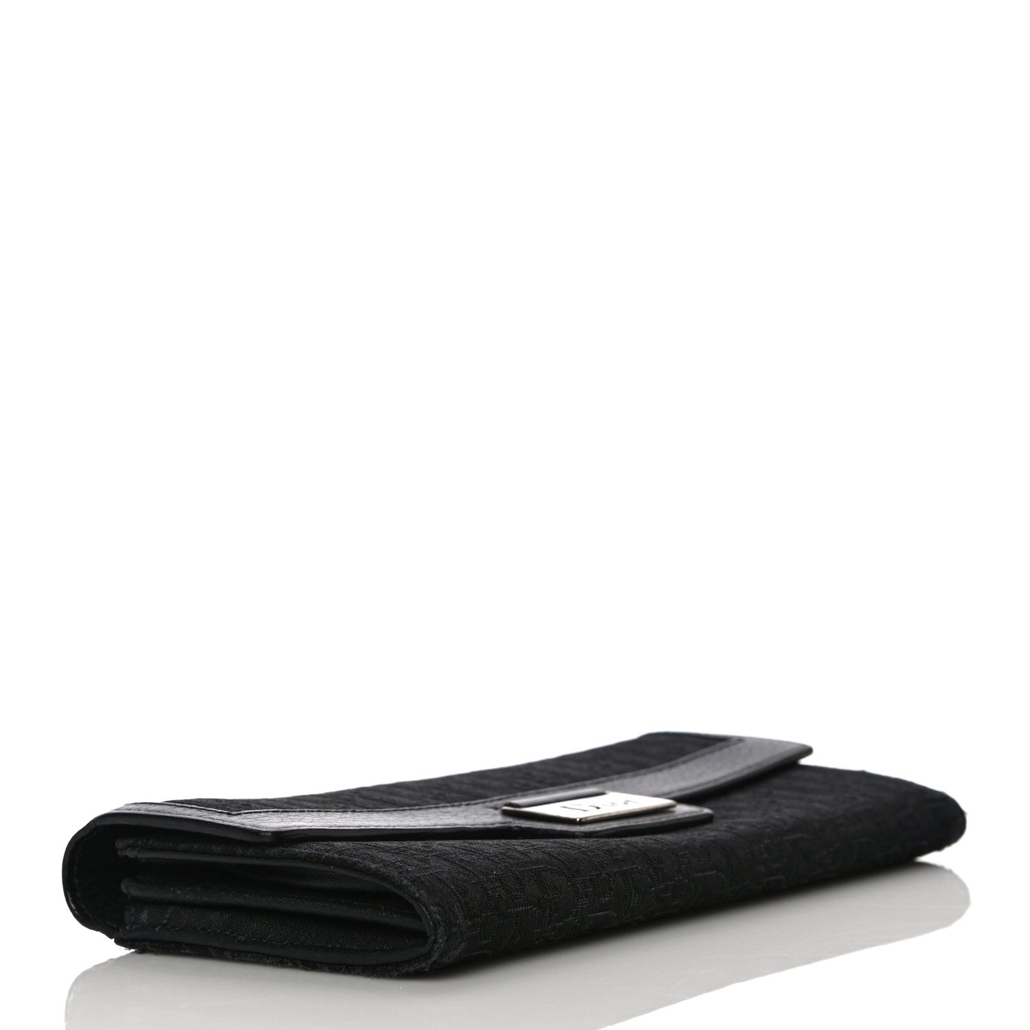Christian Dior Monogram Flap Wallet Black 4 of 17