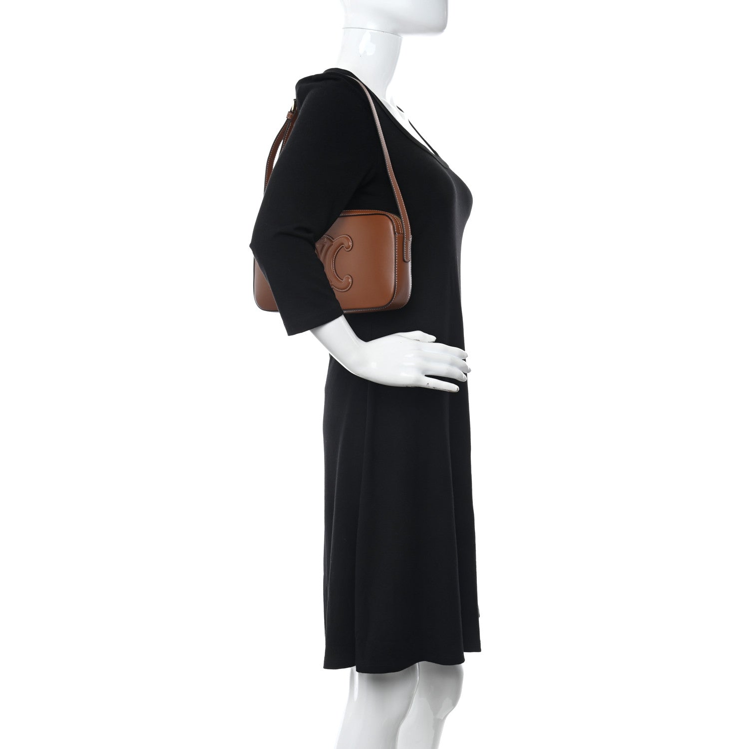 Celine Smooth Calfskin Cuir Triomphe Mini Camera Shoulder Bag Tan 2 of 10