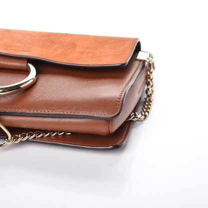 Chloe Suede Calfskin Small Faye Shoulder Bag Tobacco 13 of 16