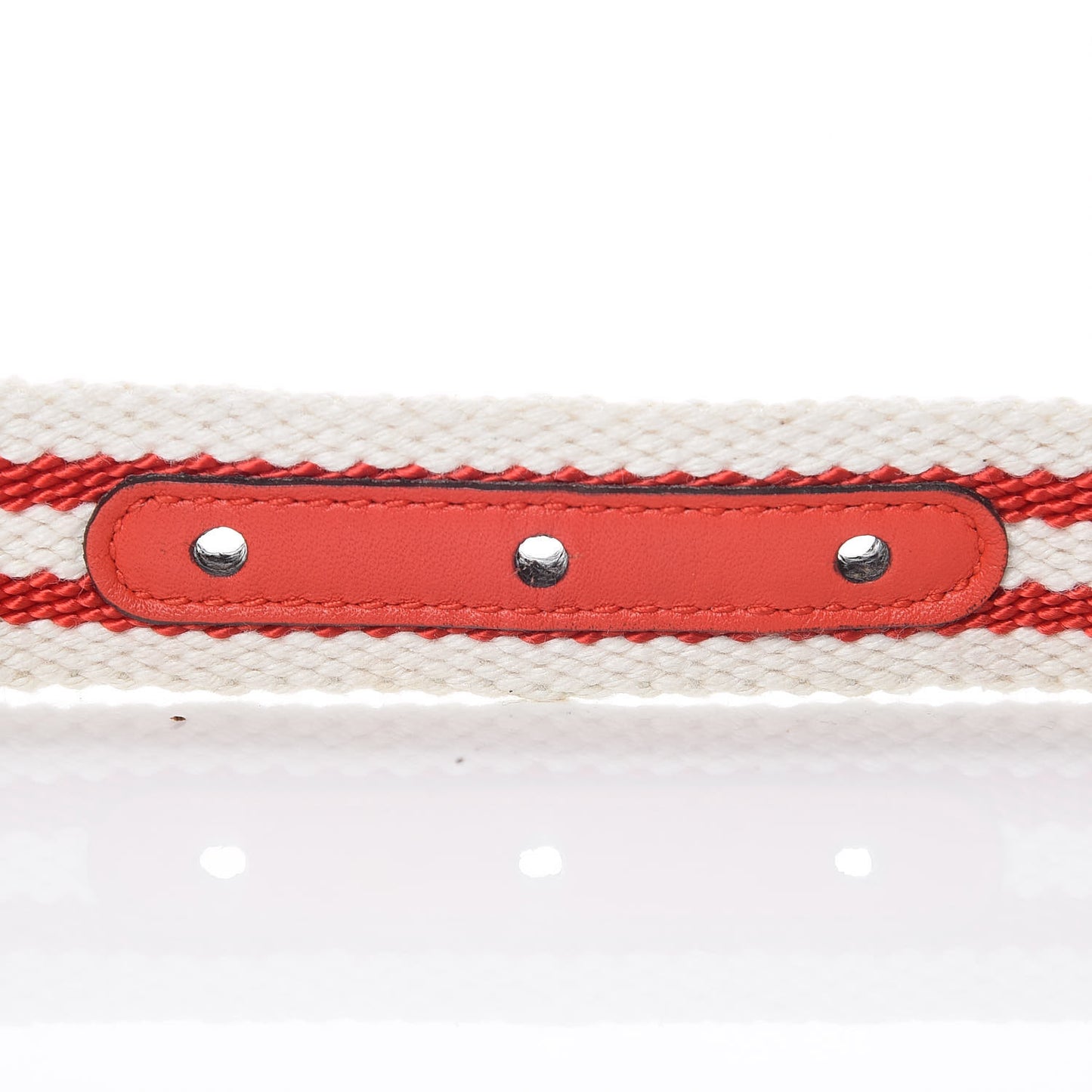 Canvas Striped GG Belt 90 36 White Red
