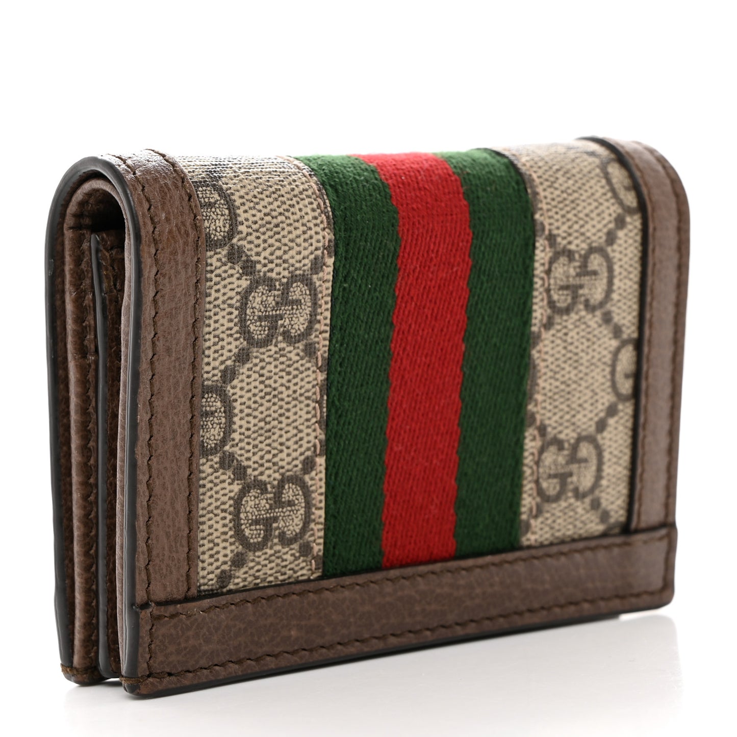 GG Supreme Monogram Web Ophidia Card Case Beige New Acero