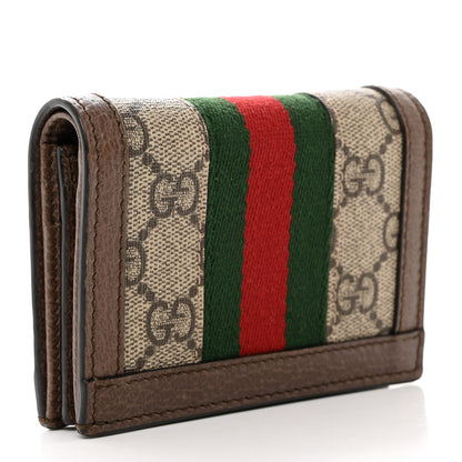 Gucci GG Supreme Monogram Web Ophidia Card Case Beige New Acero 3 of 8