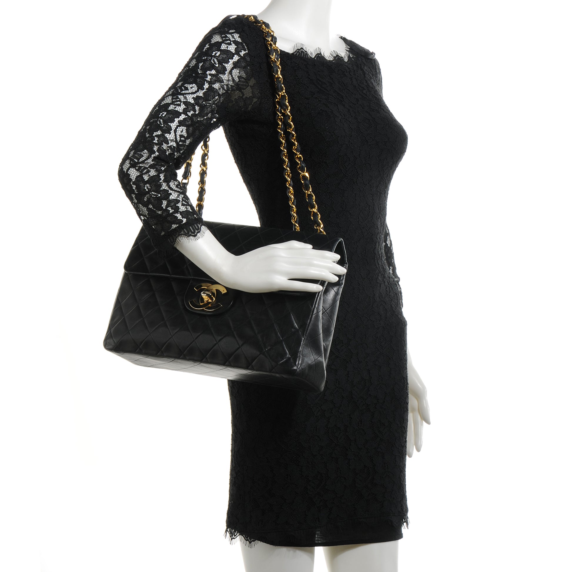 Chanel Lambskin XL Jumbo Flap Black 2 of 9