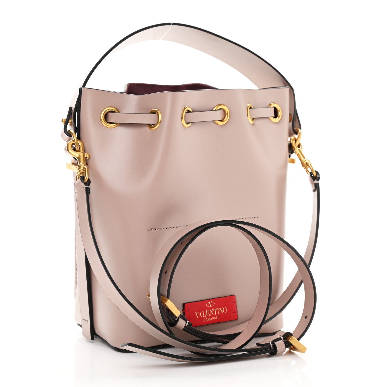 Valentino Garavani Calfskin Vlogo Walk Bucket Bag Poudre 3 of 8