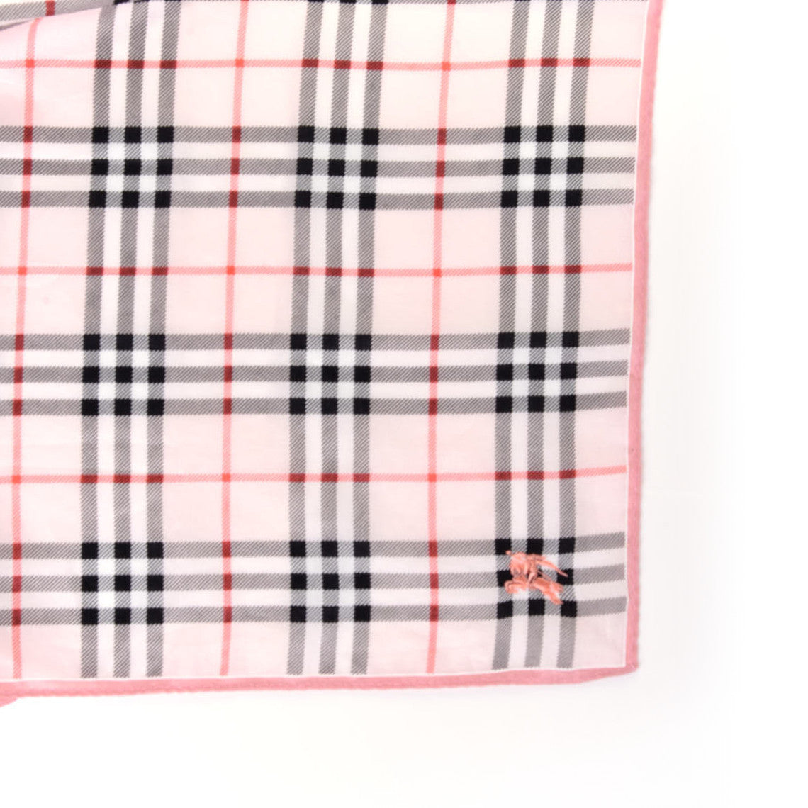 Cotton House Check Square Scarf Light Pink