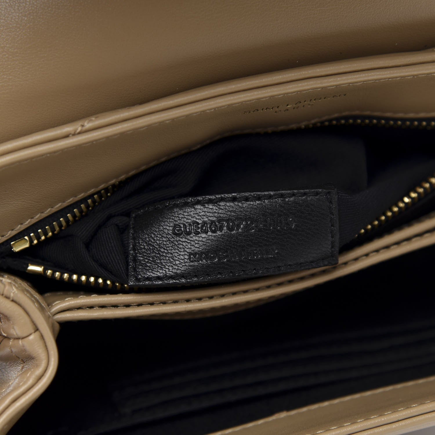 Saint Laurent Calfskin Y Quilted Monogram Toy Loulou Crossbody Bag Latte 10 of 12