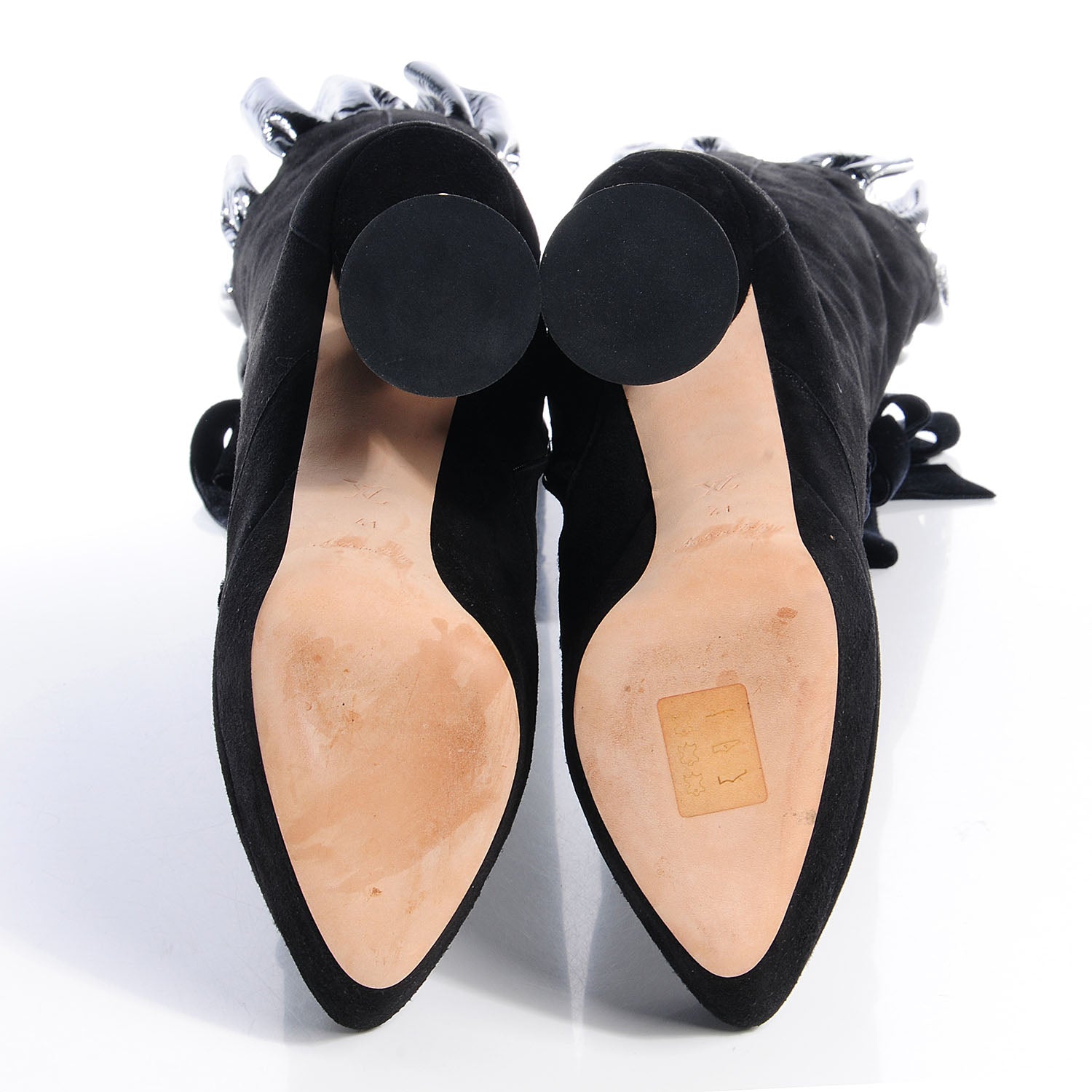 Louis Vuitton Suede Patent Leather Cancan High Boots Black 41 5 of 7