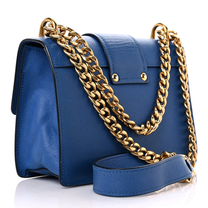 Prada Saffiano Lock Crossbody Bleu 3 of 21