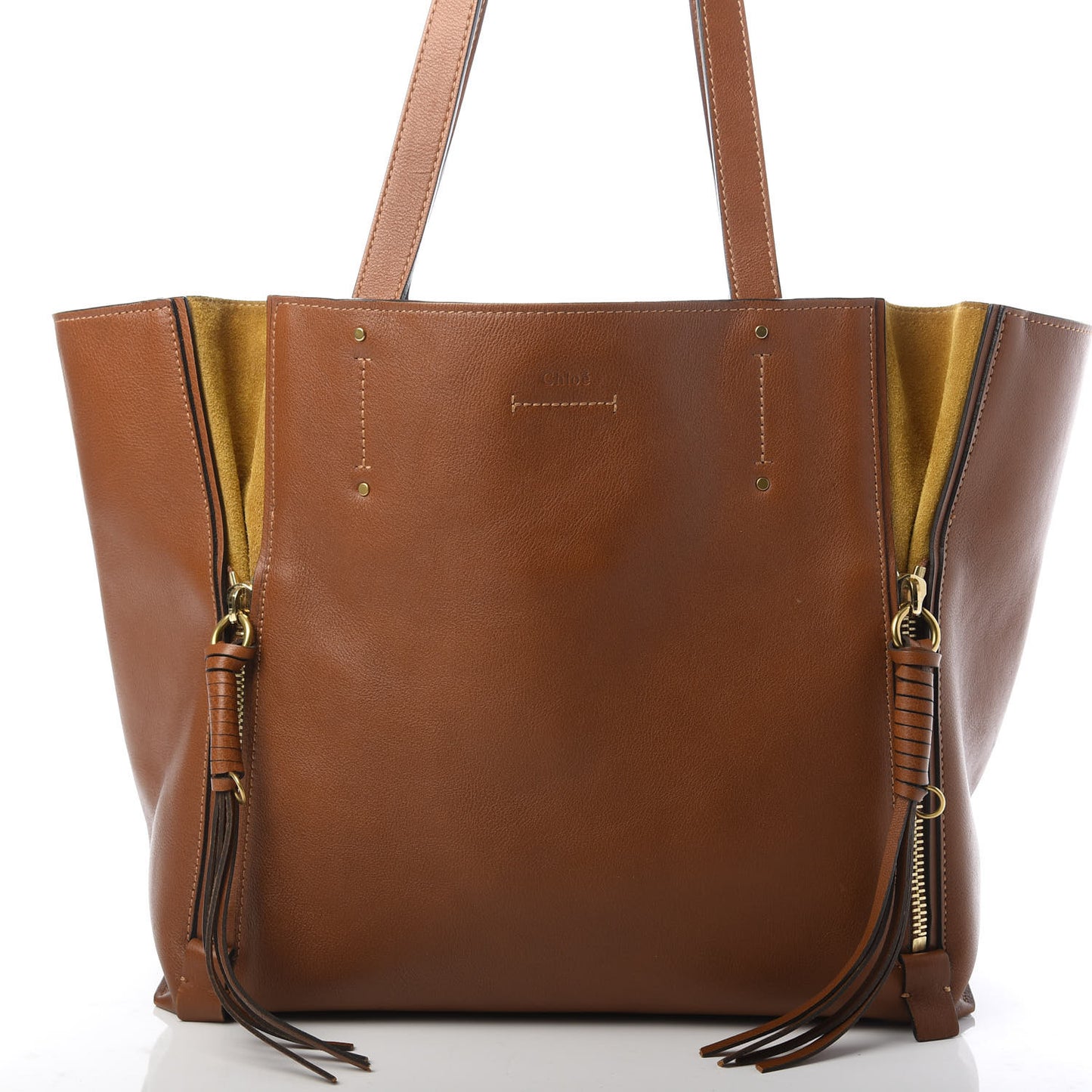 Smooth Calfskin Medium Milo Shopping Tote Caramel