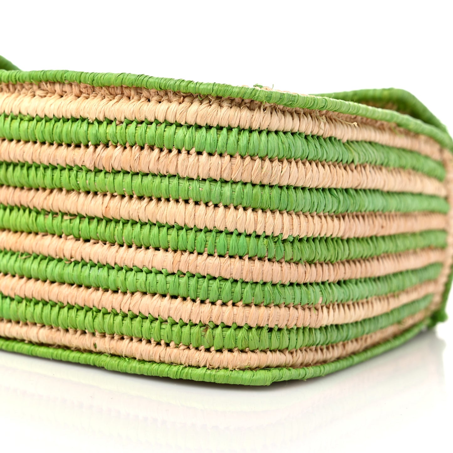 Raffia Woven Small GG Marmont Shoulder Bag Natural Light Green