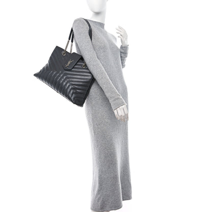Saint Laurent Calfskin Y Quilted Monogram Large Loulou Shopper Fog 2 of 14