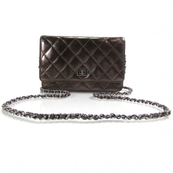Chanel Leather Quilted Wallet On Chain Bronze 1 of 10