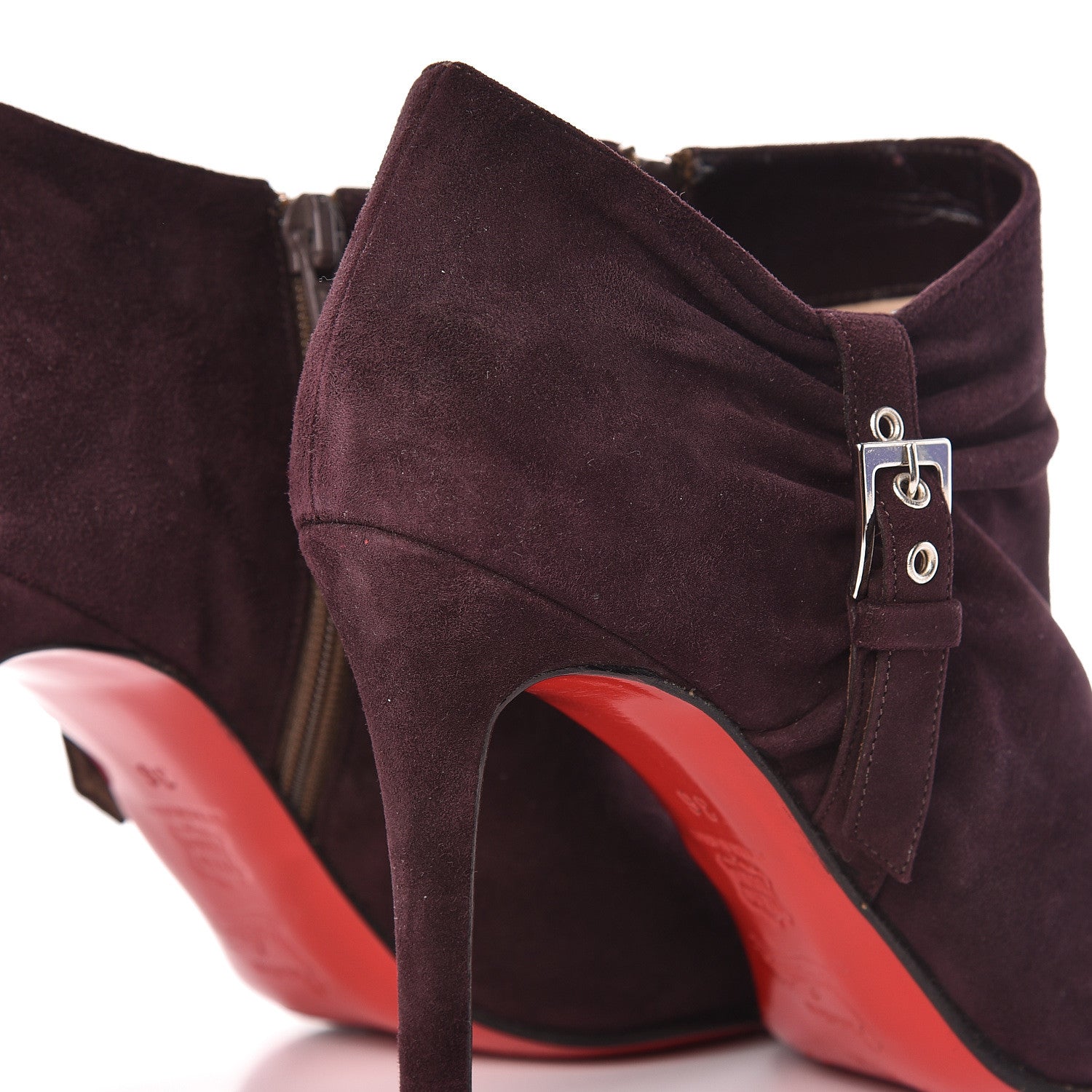 Christian Louboutin Veau Velours 85 Ankle Boots 36 Prune 12 of 16