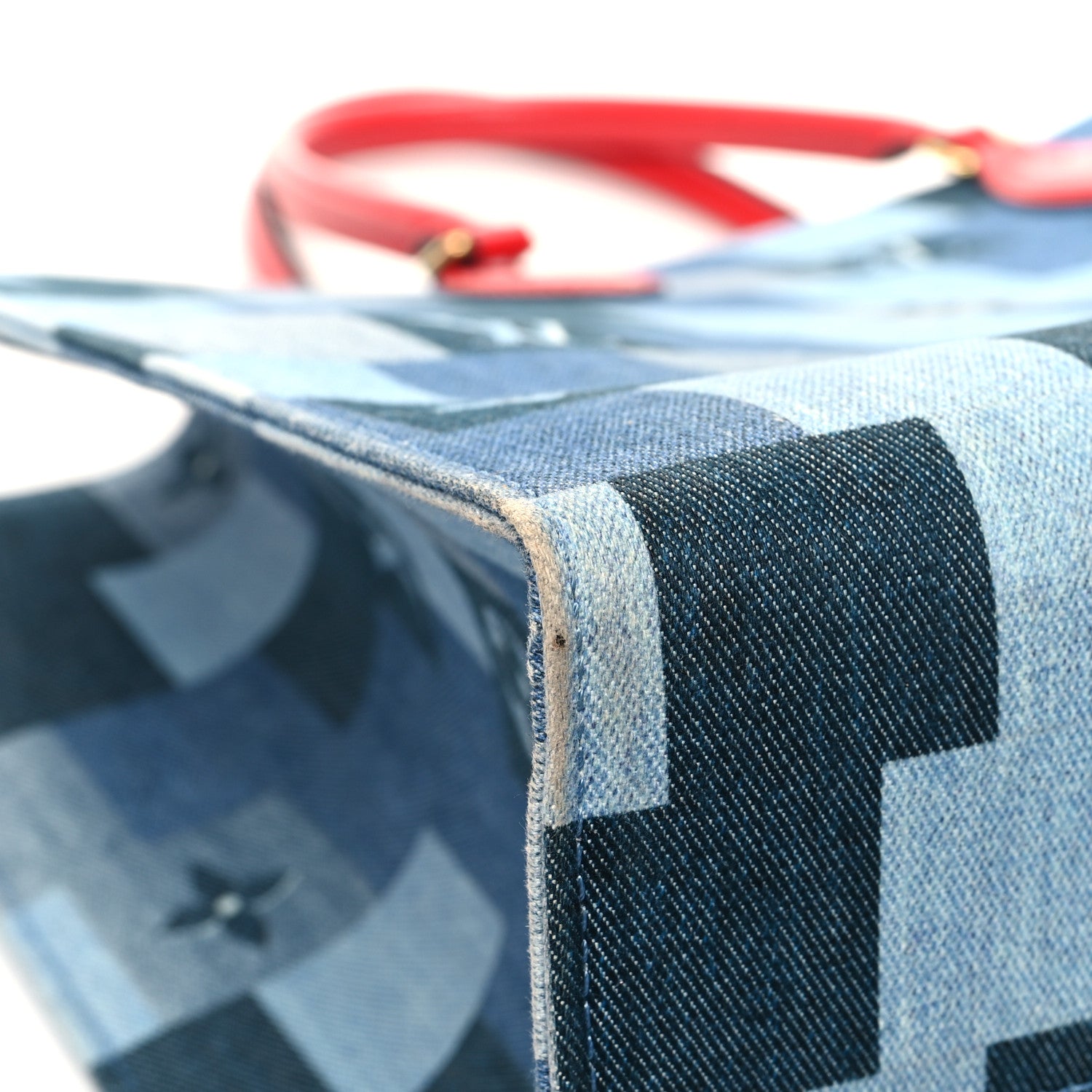 Louis Vuitton Denim Damier Monogram Onthego Blue Rouge 11 of 14