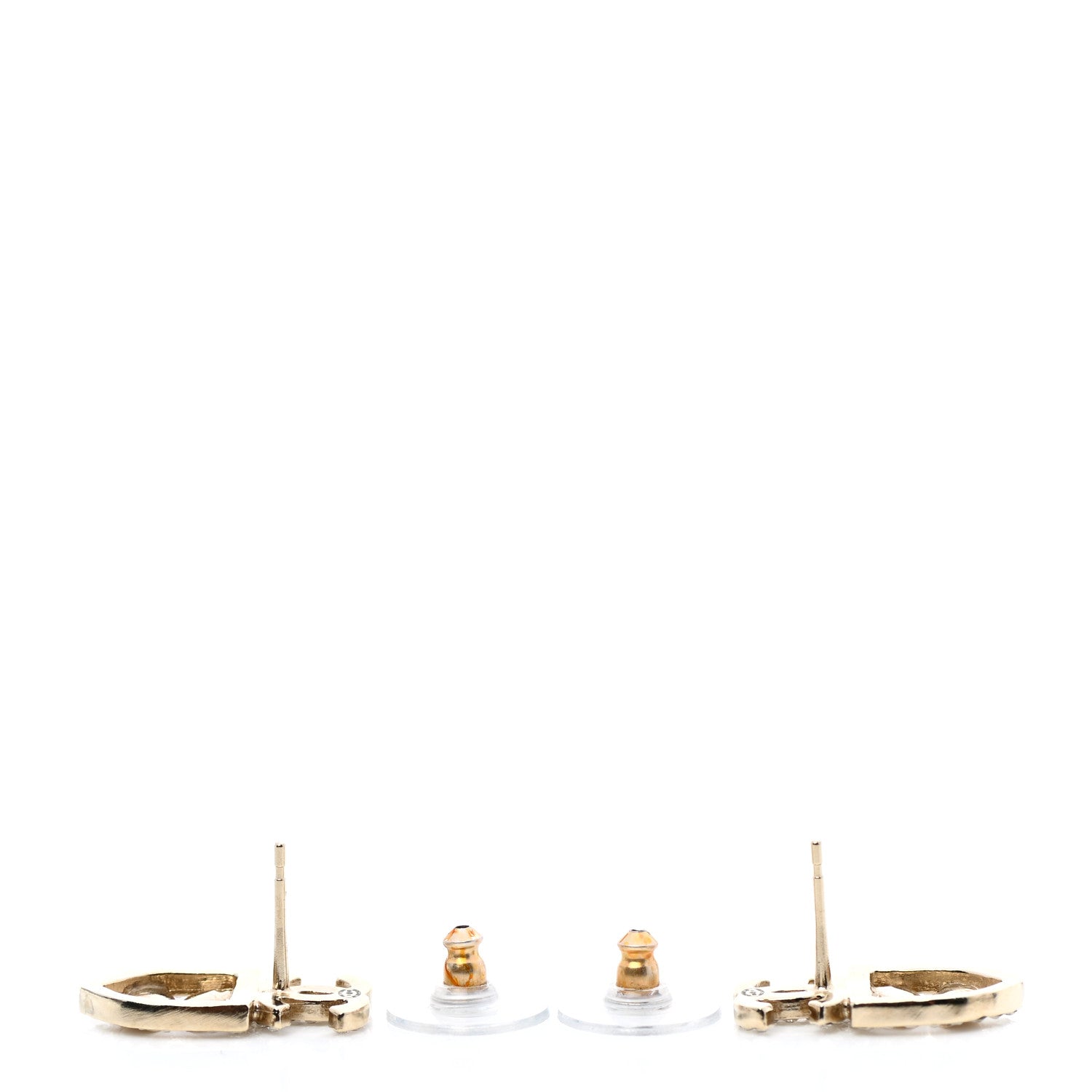 Chanel Crystal CC Sergeant Chanel Earrings Gold 3 of 5