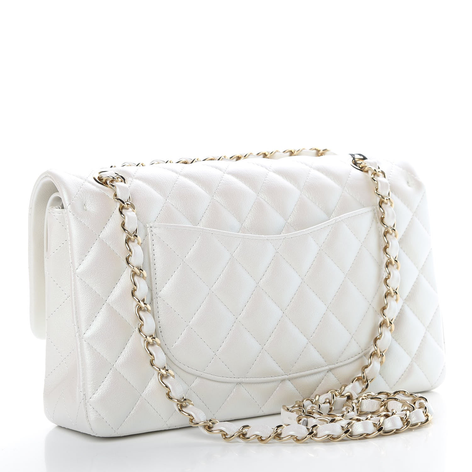 Chanel Iridescent Calfskin Quilted Medium Double Flap White 3 of 11
