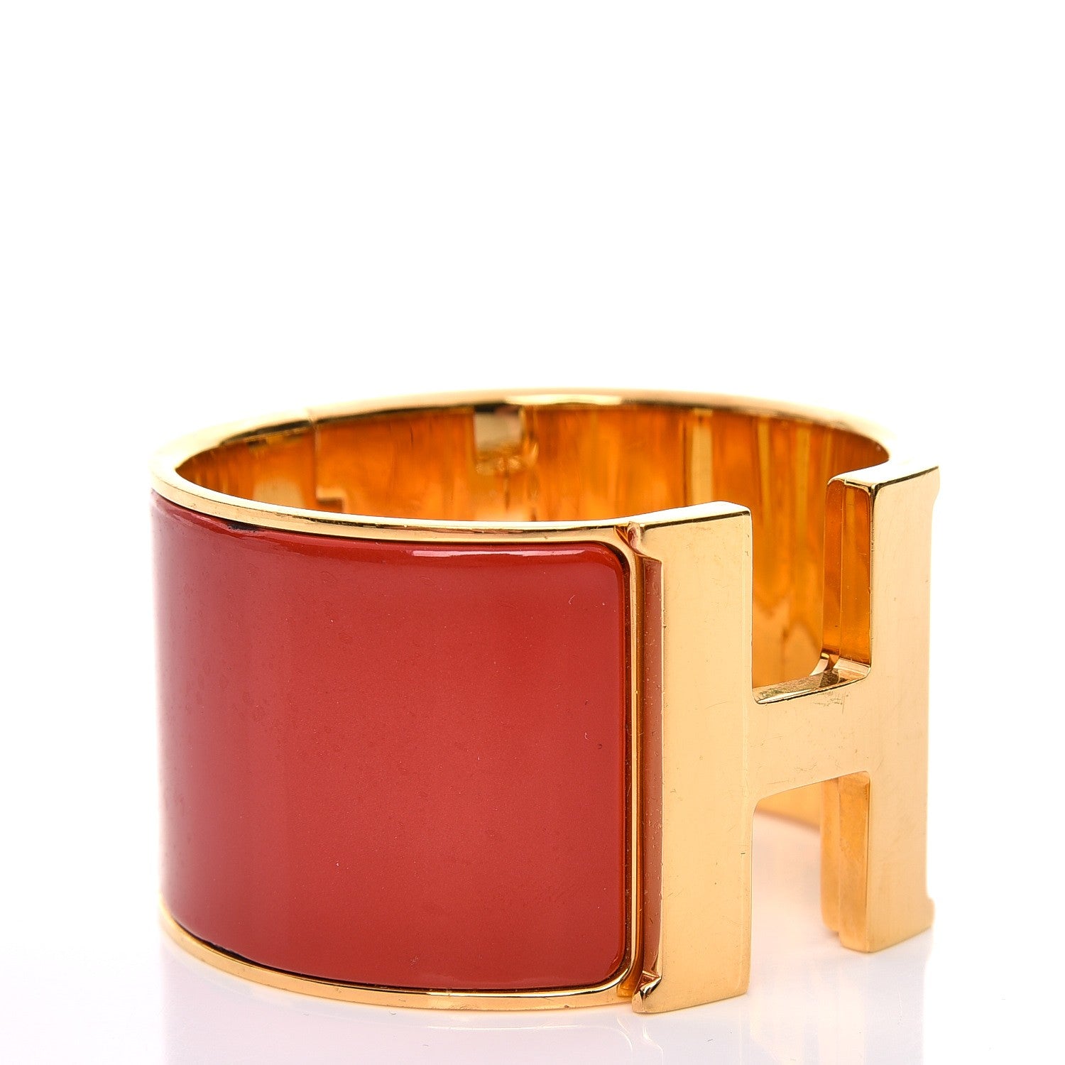 Hermes Enamel Clic Clac H Extra Wide Bracelet PM Capucine 6 of 6