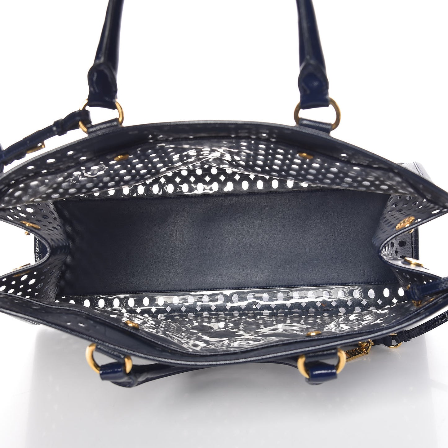 Saffiano Vernice Perforated Tote Royal