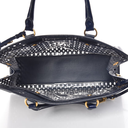 Prada Saffiano Vernice Perforated Tote Royal 6 of 10