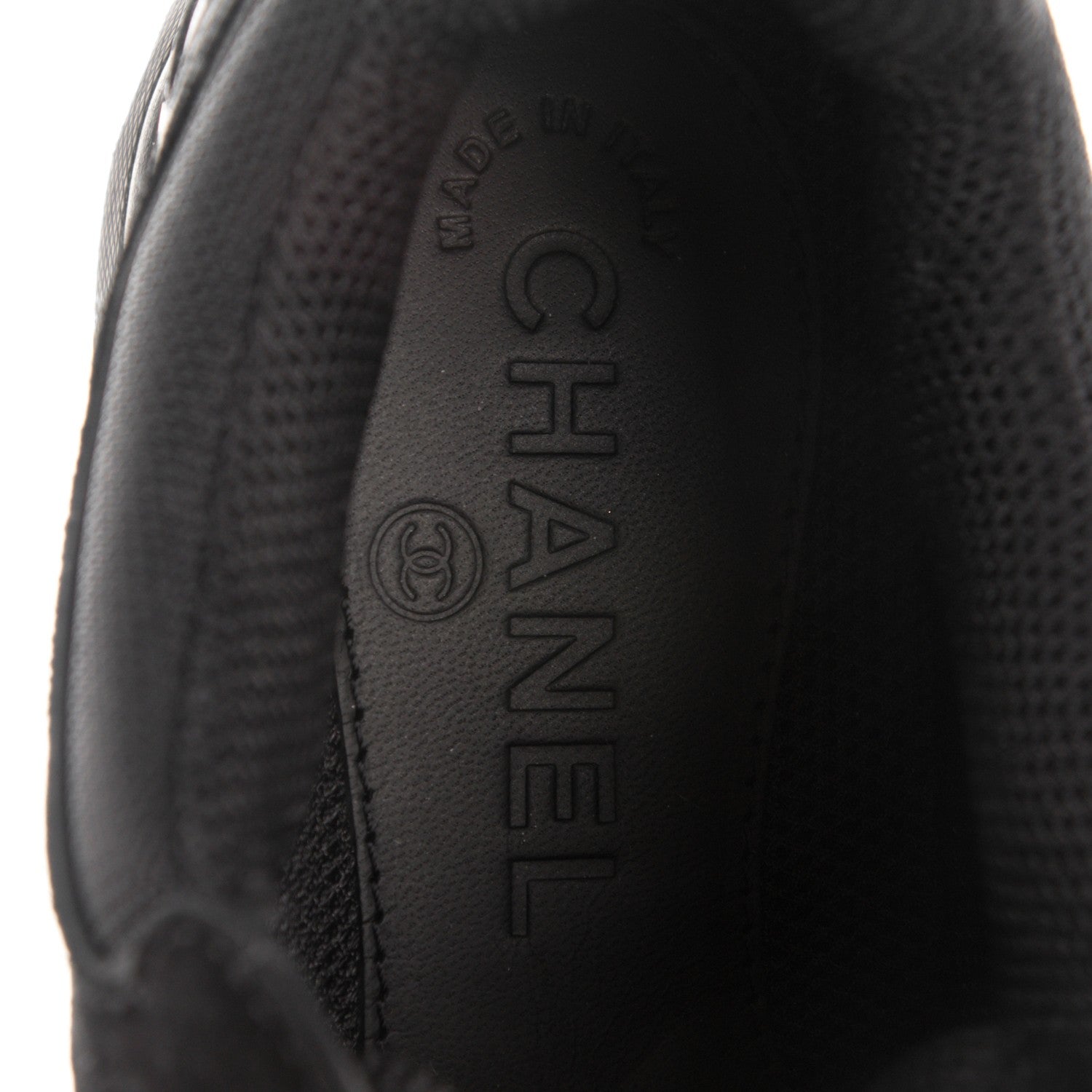 Chanel Suede Calfskin CC Sneakers 35.5 Black 7 of 7
