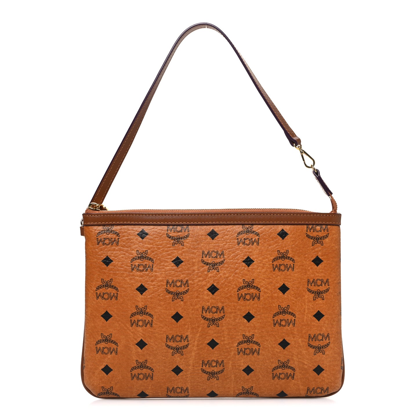 Visetos Medium Stark Wristlet Pouch Cognac