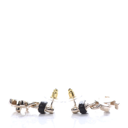Chanel Lambskin CC Turnlock Drop Earrings Gold Black 3 of 4