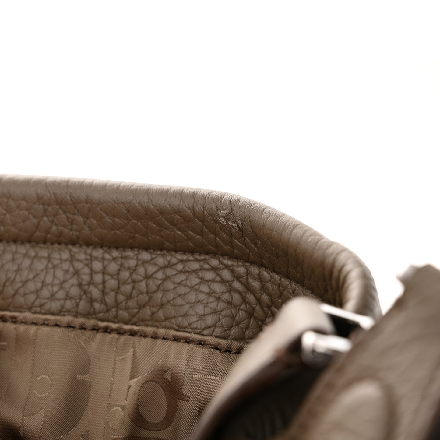 Grained Calfskin Mens Pillow Bag Khaki