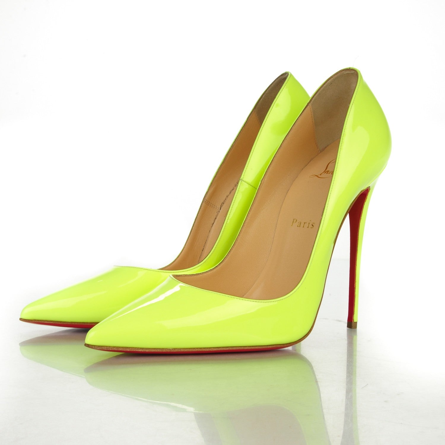 Christian Louboutin Patent So Kate 120 Pumps 39.5 Neon Yellow 3 of 6