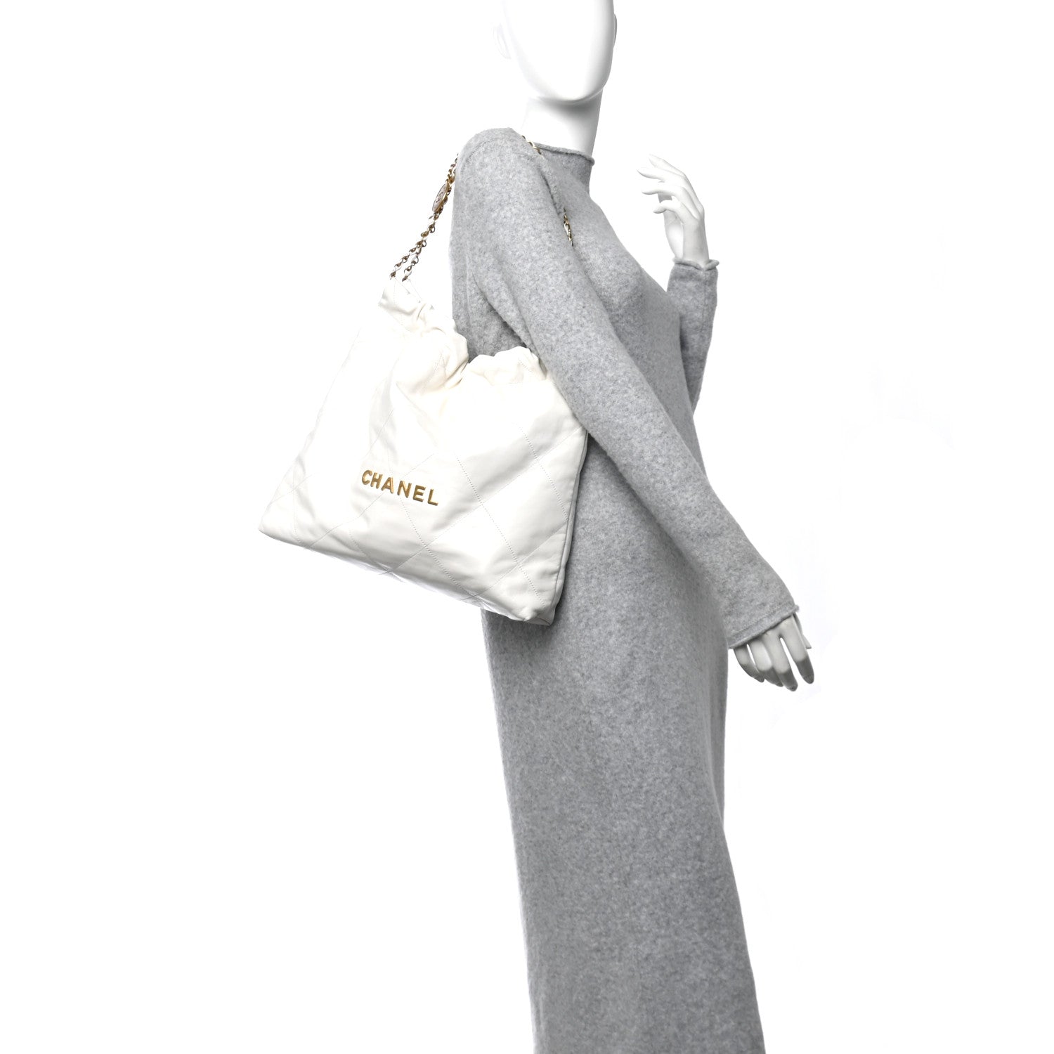Chanel Shiny Calfskin Quilted Chanel 22 White 2 of 12