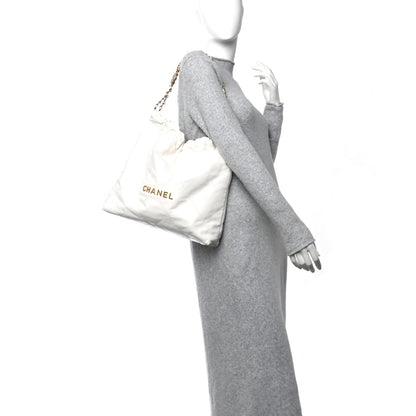 Chanel Shiny Calfskin Quilted Chanel 22 White 2 of 12