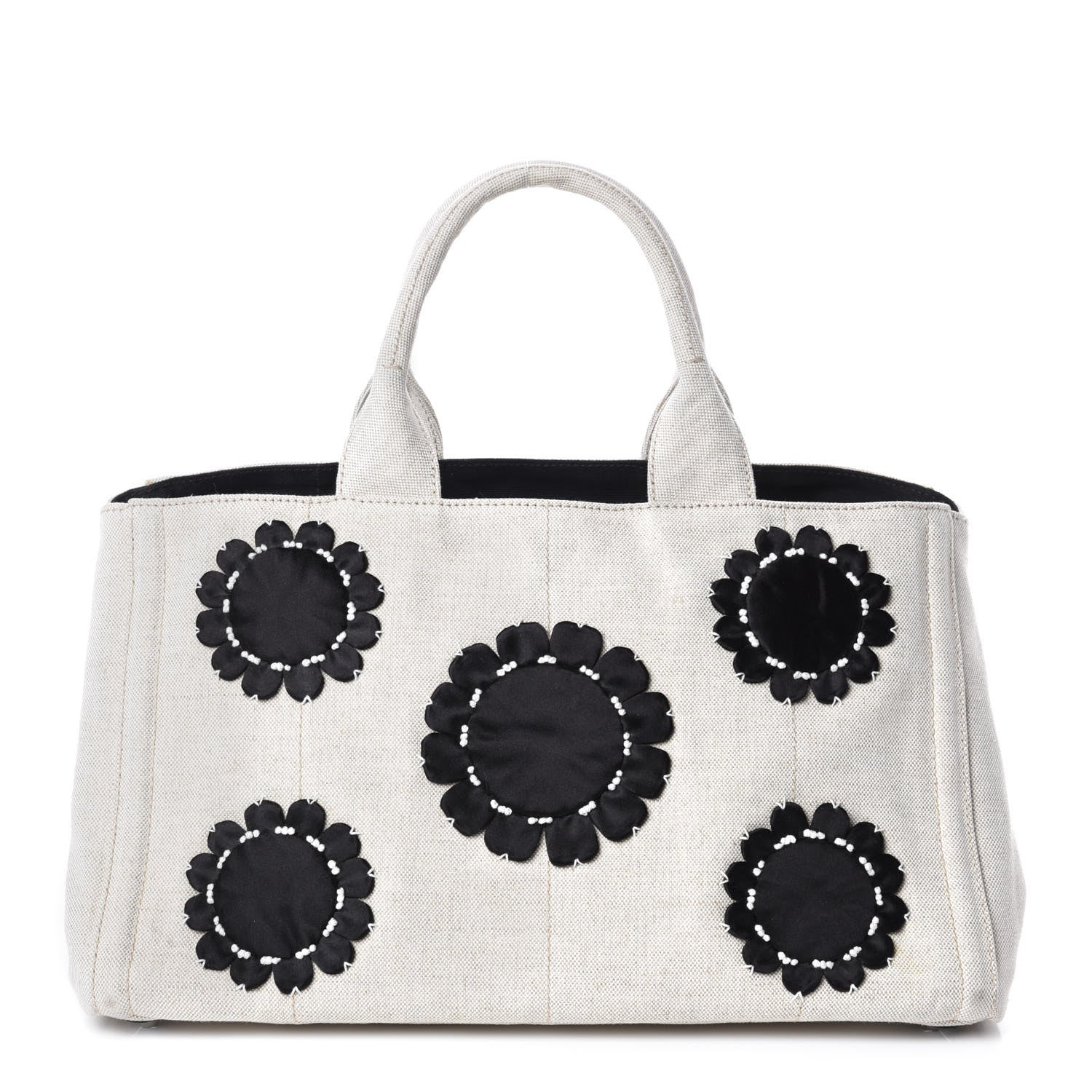 Prada Canapa Mistolino Tote Naturale Black 1 of 9