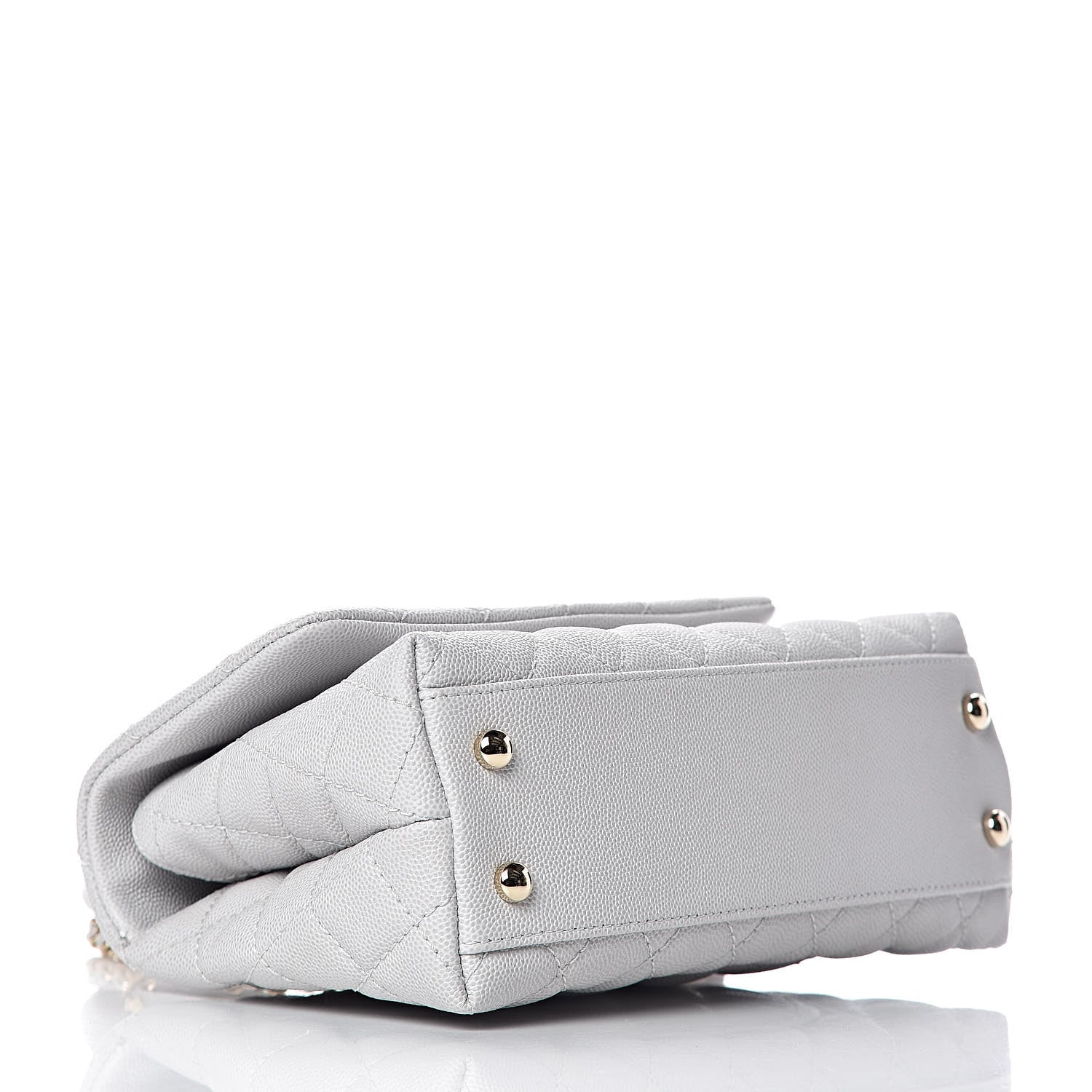 Chanel Caviar Quilted Mini Coco Handle Flap Light Grey 4 of 11