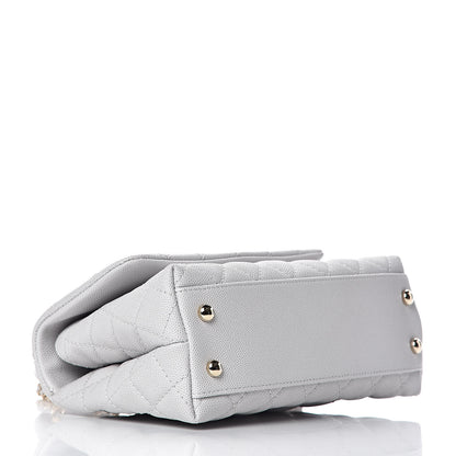 Chanel Caviar Quilted Mini Coco Handle Flap Light Grey 4 of 11