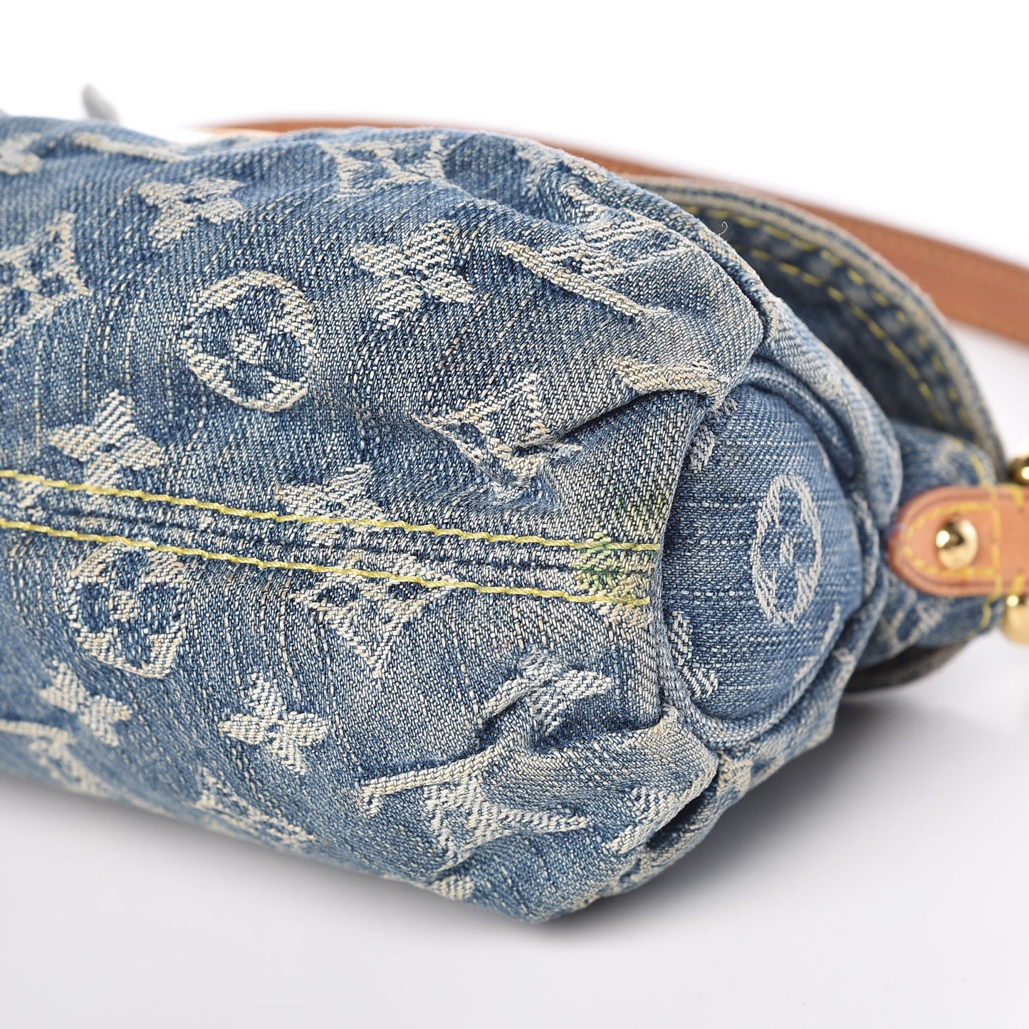 Monogram Denim Mini Pleaty Blue