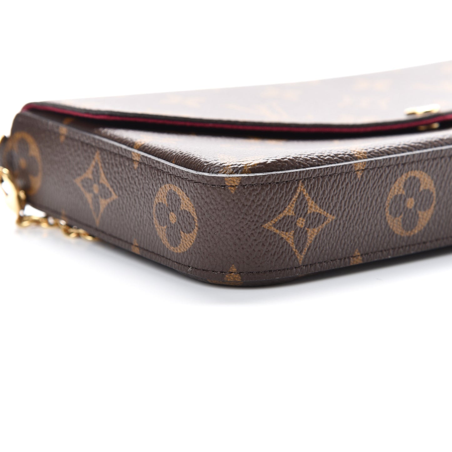 Monogram Pochette Felicie Chain Wallet Fuchsia