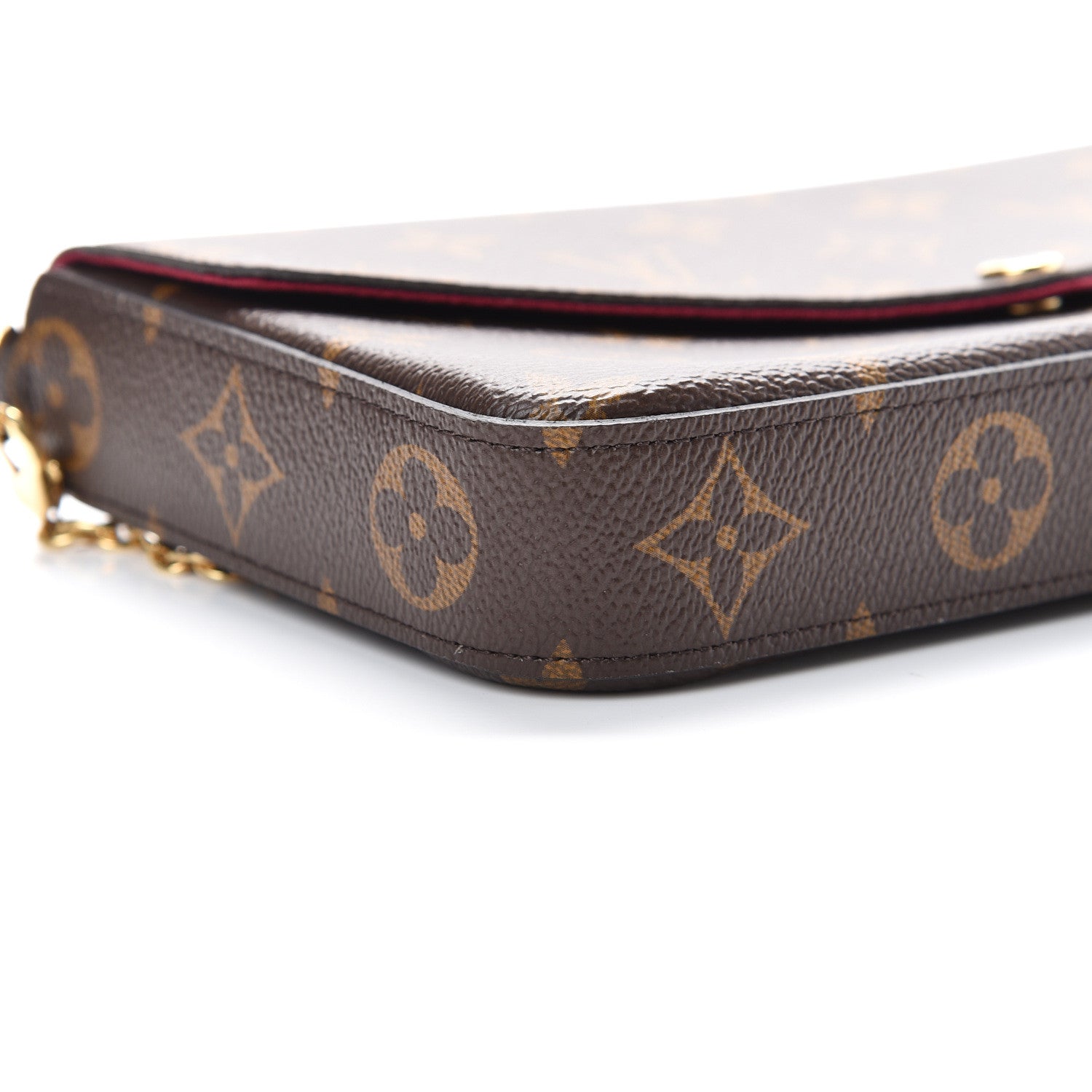 Louis Vuitton Monogram Pochette Felicie Chain Wallet Fuchsia 11 of 13