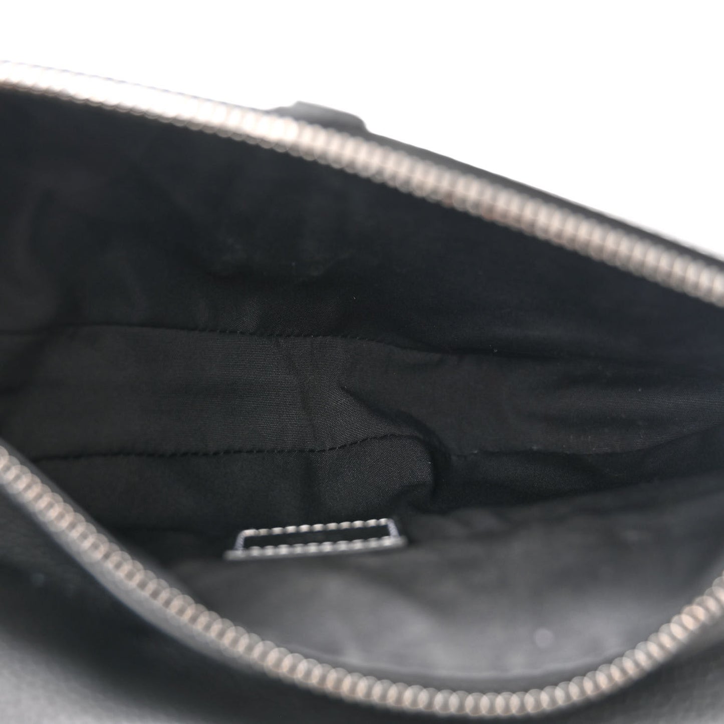 X PETER DOIG Grained Calfskin Saddle Bag Black
