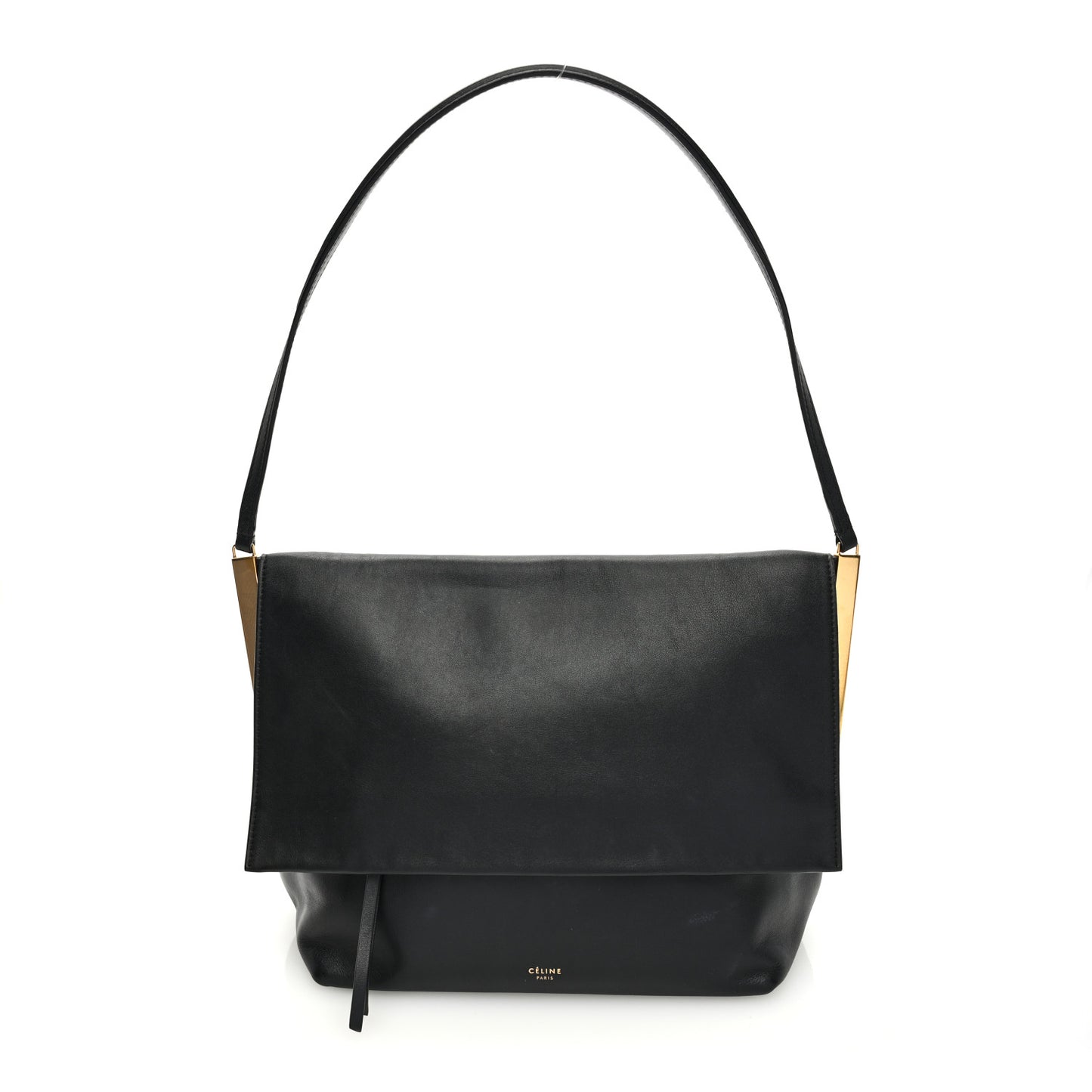 Smooth Calfskin Flap Clasp Bag Black