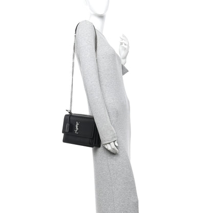 Saint Laurent Calfskin Medium Monogram Sunset Black 2 of 9