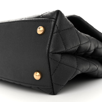 Chanel Caviar Lizard Embossed Quilted Small Coco Handle Flap Black 10 of 17