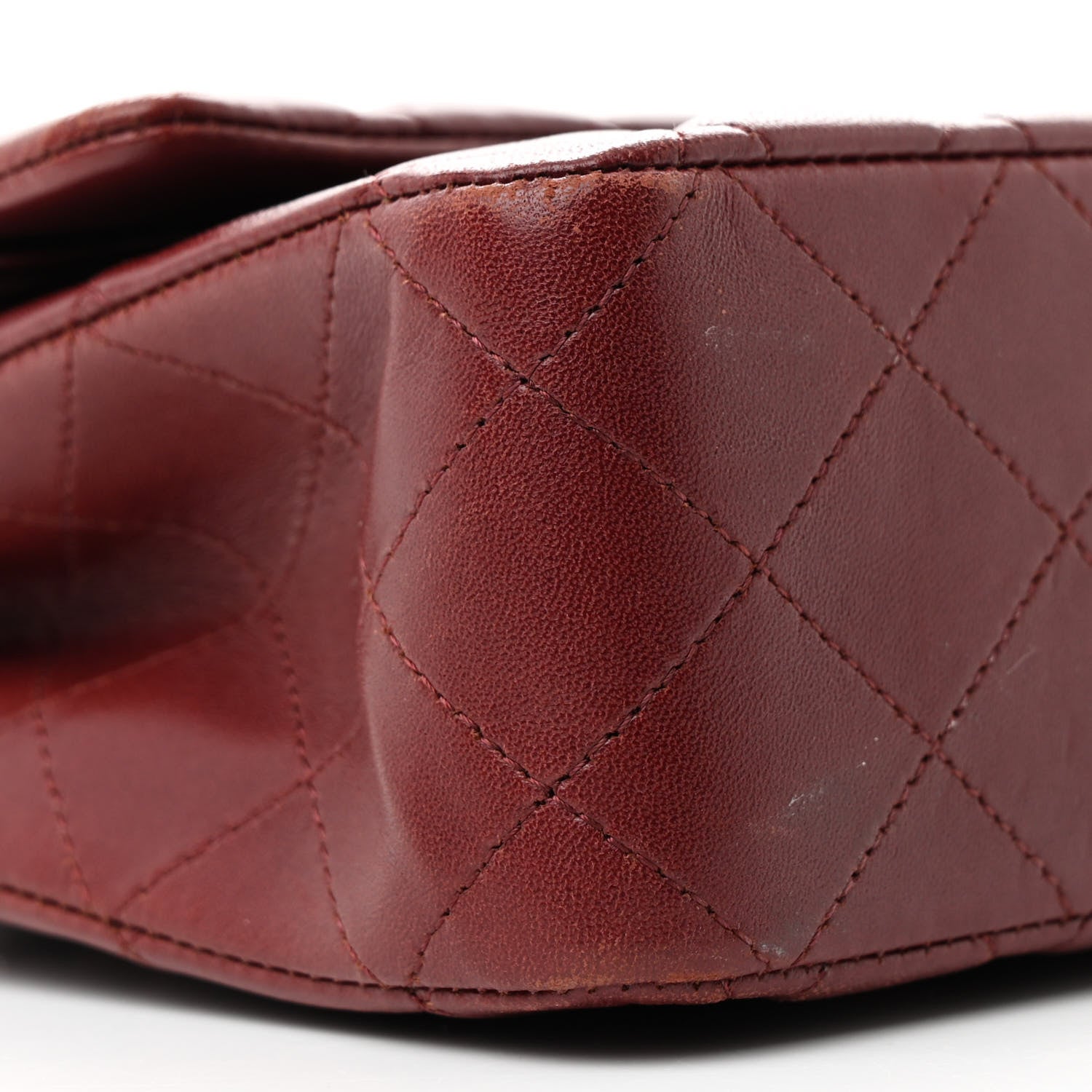 Chanel Lambskin Quilted Medium Double Flap Burgundy 9 of 16