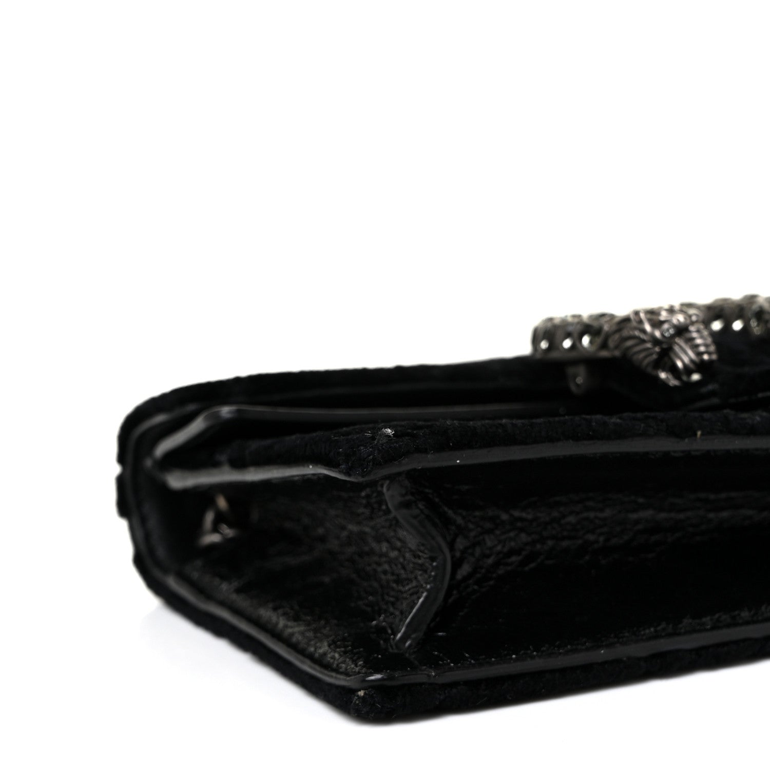 Gucci Velvet GG Monogram Super Mini Dionysus Shoulder Bag Black 7 of 8