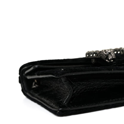 Gucci Velvet GG Monogram Super Mini Dionysus Shoulder Bag Black 7 of 8