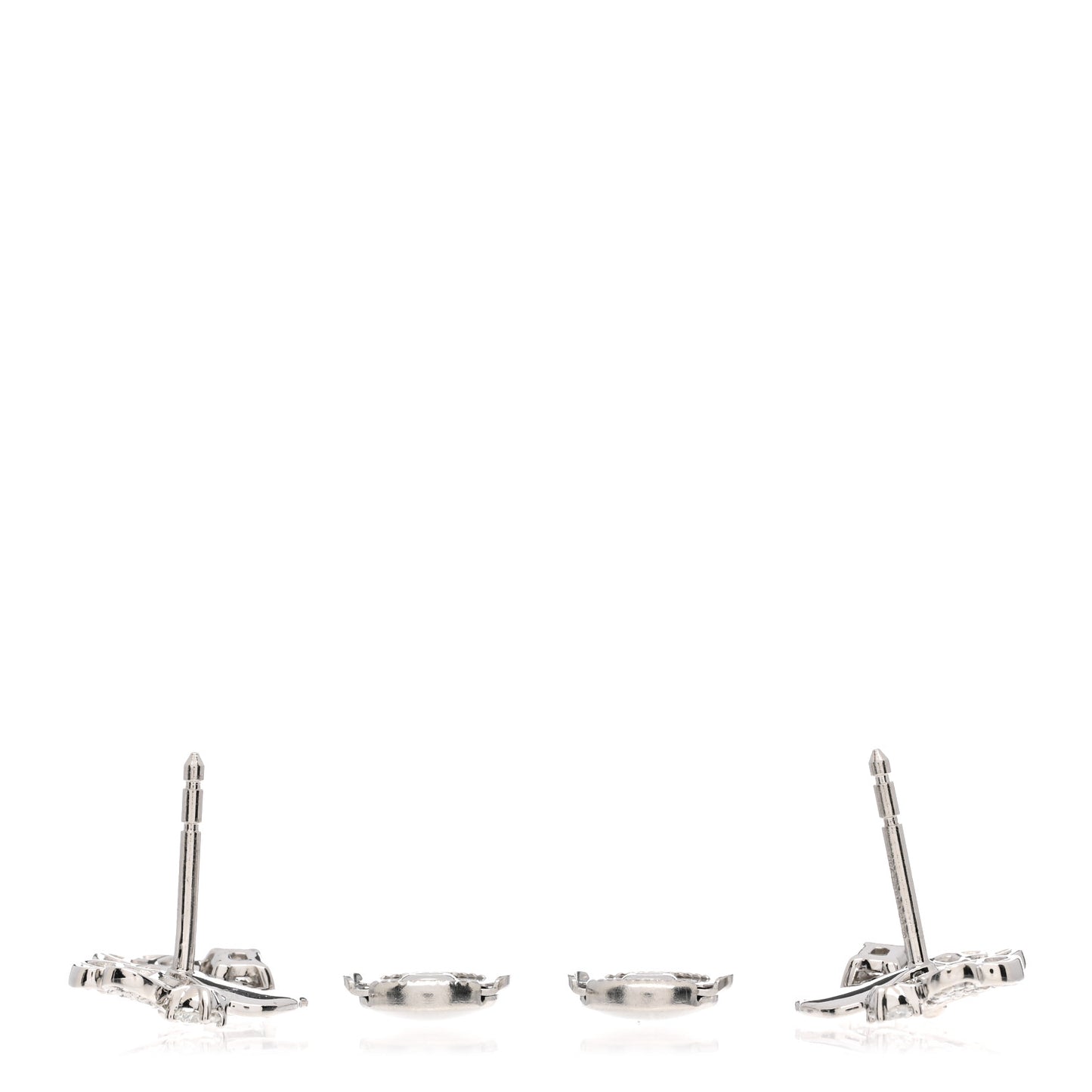 Platinum Diamond Paper Flowers Cluster Earrings