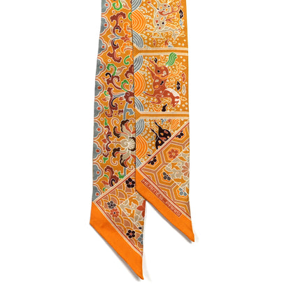 Hermes Silk Collections Imperiales Twilly Bouton D'Or Miel Vert 2 of 5