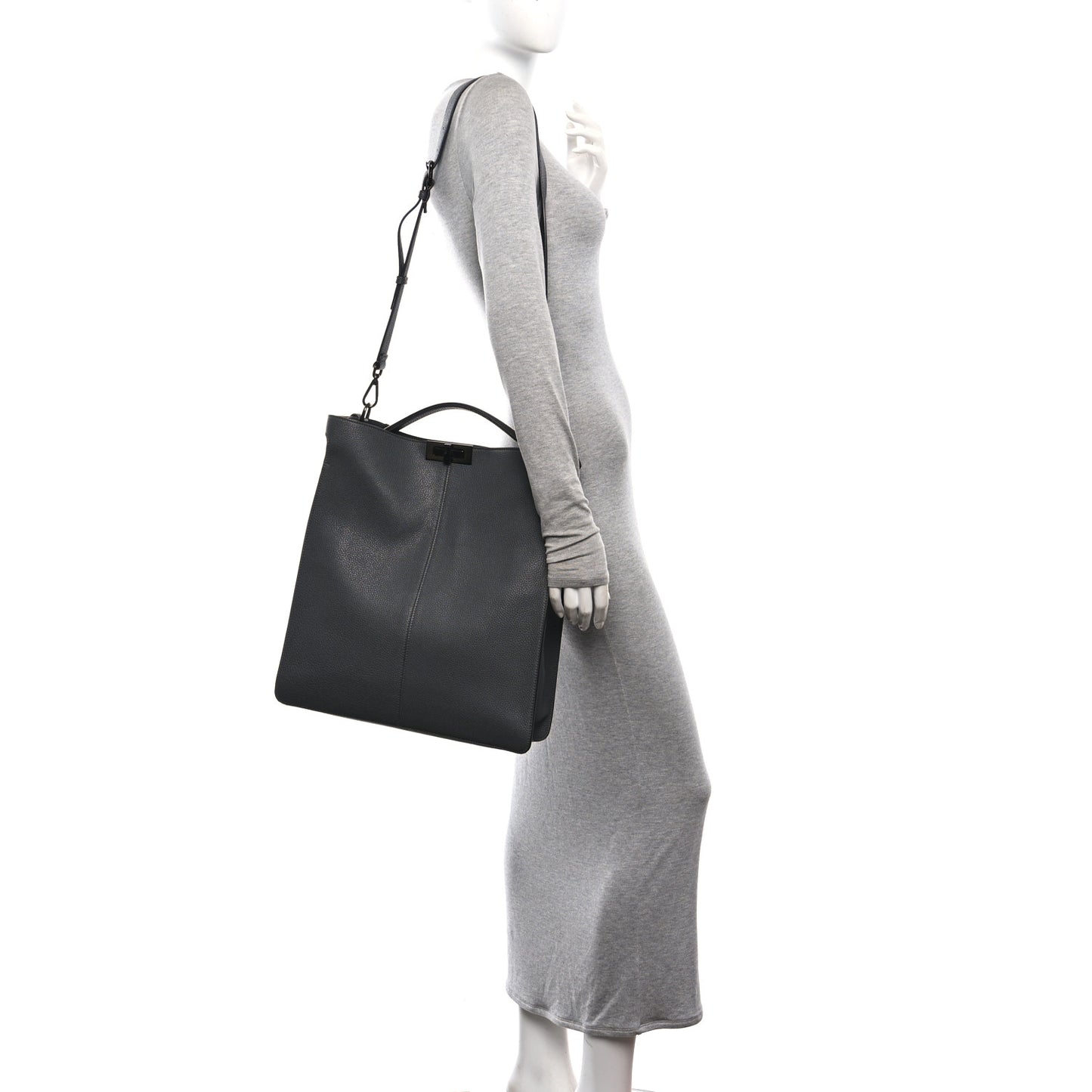 Cuoio Romano Large I SEE U Peekaboo X-Lite Tote Asfalto Praline Tobacco Moro
