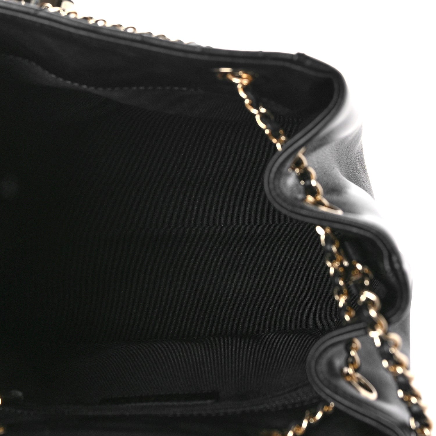 Chanel Calfskin Quilted Daily Chevron Drawstring Bag Black 5 of 9